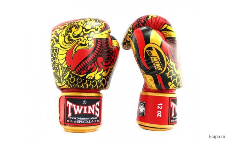 Боксерские перчатки Twins Special FBGVL3-52 Dragon red 14 oz